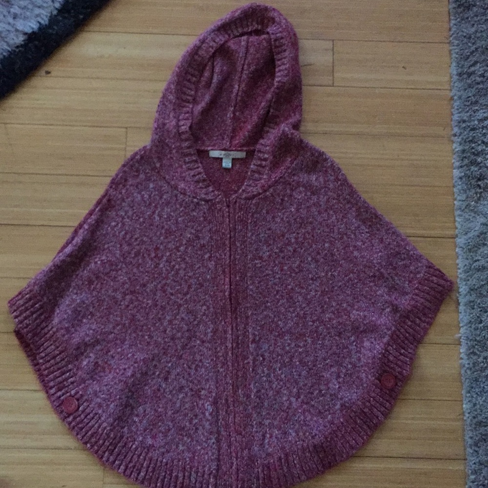 Fever Hooded Sweater Poncho  With Zipper S/M